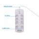 Prenapetostna zaščita WELL EXTS-8S3M, 8x vtičnica 230V + 4x USB, 16A, 3680W, 3m Prenapetostna zaščita WELL EXTS-8S3M, 8x vtičnica 230V + 4x USB, 16A, 3680W, 3m