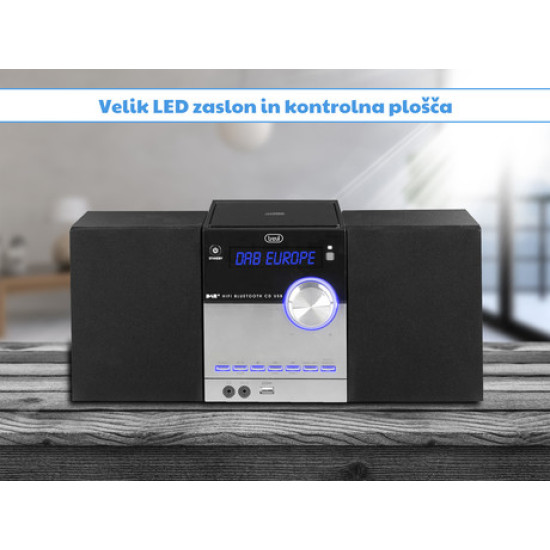 TREVI HCX 10D8, Glasbeni Hi-Fi sistem, FM Radio DAB/DAB+, BT/CD/MP3/USB/AUX-in, LCD zaslon