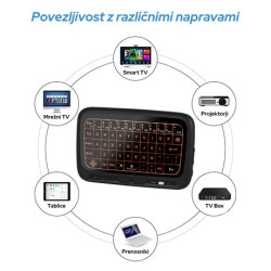 Brezžična mini QUERTY tipkovnica/daljinec TOUCH BLOW mini KS-4, WiFi 2.4GHz, vgrajena baterija, na dotik, do 10m Brezžična mini QUERTY tipkovnica/daljinec TOUCH BLOW mini KS-4, WiFi 2.4GHz, vgrajena baterija, na dotik, do 10m