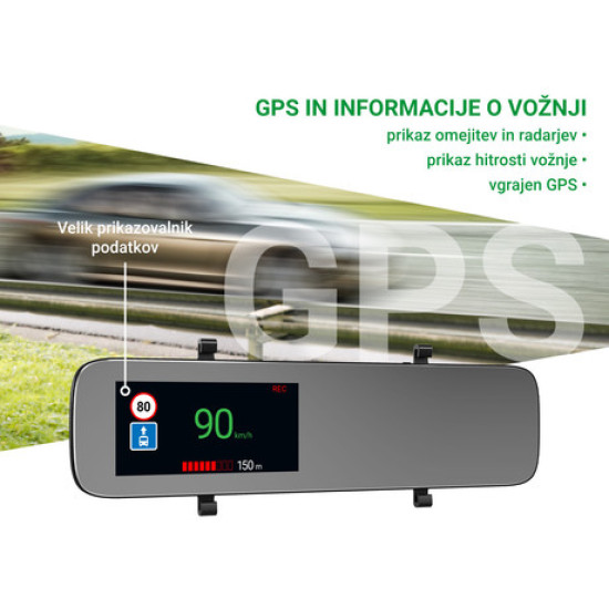 Pametno avto ogledalo NAVITEL MR450 GPS, prednja in zadnja avto kamera, Full HD, 5.5" IPS zaslon, Night Vision, SONY senzor, GPS, aplikacija