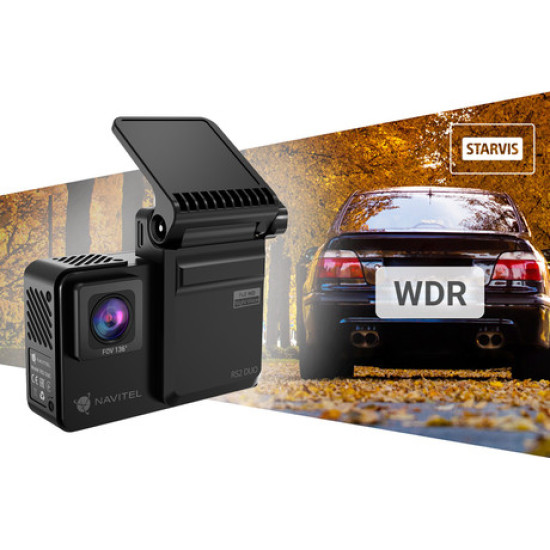 Avto kamera NAVITEL RS2 DUO, 2v1 prednja in notranja, 2" zaslon, Night Vision, SONY senzor, magnetni nosilec, 136° snemalni kot, G-senzor, aplikacija