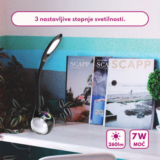 PLATINET PDL20 namizna LED + nočna svetilka, upravljanje na dotik, 3 stopnje osvetlitve, črna PLATINET PDL20 namizna LED + nočna svetilka, upravljanje na dotik, 3 stopnje osvetlitve, črna