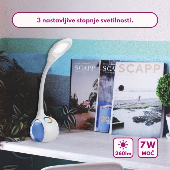 PLATINET PDL20 namizna LED + nočna svetilka, upravljanje na dotik, 3 stopnje osvetlitve, bela PLATINET PDL20 namizna LED + nočna svetilka, upravljanje na dotik, 3 stopnje osvetlitve, bela