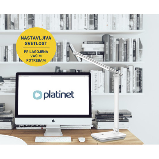 PLATINET PDL6731 namizna LED svetilka, vgrajena polnilna baterija, delovanje na dotik, bela