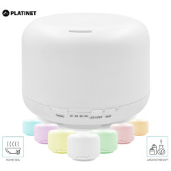 Platinet PDLAD12 vlažilec zraka in razpršilec eteričnih olj ULTRASONIC (Aromatherapy + home SPA) + LED ambientna osvetlitev v 6. barvah, bele barve
