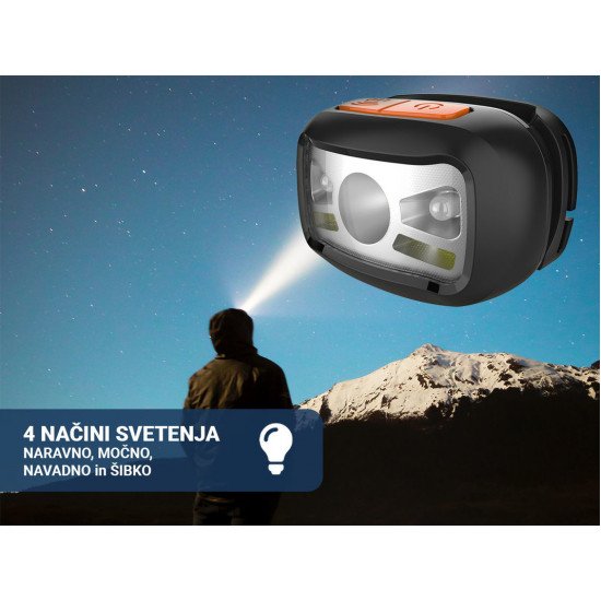 PLATINET naglavna LED svetilka PHL2882, 3W, IP20, vgrajena baterija, senzor PLATINET naglavna LED svetilka PHL2882, 3W, IP20, vgrajena baterija, senzor