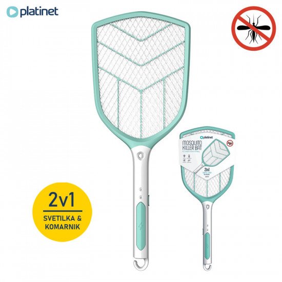 PLATINET PRMB3839 2v1 - električni lopar za mrčes + LED svetilka, vgrajena Li-ON baterija, zelo zmogljiv PLATINET PRMB3839 2v1 - električni lopar za mrčes + LED svetilka, vgrajena Li-ON baterija, zelo zmogljiv