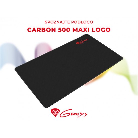 GENESIS vrhunska Gaming podloga CARBON 500 MAXI LOGO, vodoodporna, zaščiteni robovi, 900x450mm GENESIS vrhunska Gaming podloga CARBON 500 MAXI LOGO, vodoodporna, zaščiteni robovi, 900x450mm