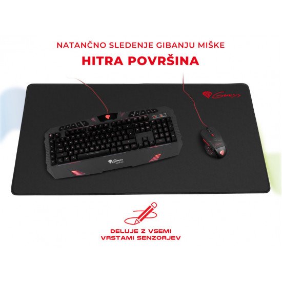 GENESIS vrhunska Gaming podloga CARBON 500 MAXI LOGO, vodoodporna, zaščiteni robovi, 900x450mm GENESIS vrhunska Gaming podloga CARBON 500 MAXI LOGO, vodoodporna, zaščiteni robovi, 900x450mm
