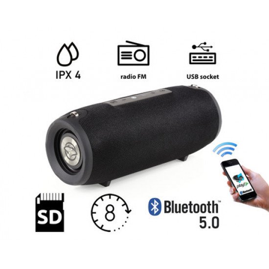 MANTA SPK15GO Bluetooth zvočnik + woofer, BT5.0/USB/MicroSD/Radio FM/AUX-in, 20W, IPX4, do 8 ur predvajanja, črn MANTA SPK15GO Bluetooth zvočnik + woofer, BT5.0/USB/MicroSD/Radio FM/AUX-in, 20W, IPX4, do 8 ur predvajanja, črn