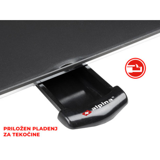 ALPINA Teppanyaki GRILL električna žar plošča, 1800W, 70x23cm
