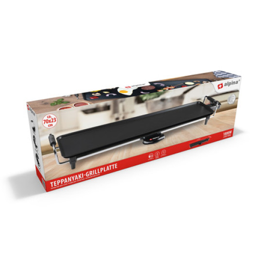 ALPINA Teppanyaki GRILL električna žar plošča, 1800W, 70x23cm