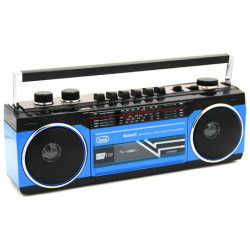 TREVI RR 501 BT Radijski kasetofon s tehnologijo Bluetooth, črno moder TREVI RR 501 BT Radijski kasetofon s tehnologijo Bluetooth, črno moder