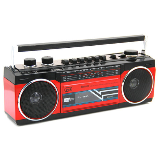 TREVI RR 501 BT Radijski kasetofon s tehnologijo Bluetooth, črno rdeč TREVI RR 501 BT Radijski kasetofon s tehnologijo Bluetooth, črno rdeč