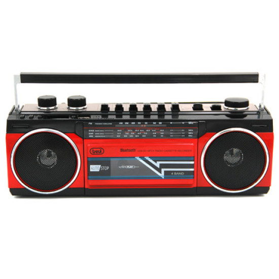 TREVI RR 501 BT Radijski kasetofon s tehnologijo Bluetooth, črno rdeč TREVI RR 501 BT Radijski kasetofon s tehnologijo Bluetooth, črno rdeč