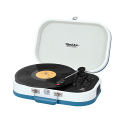TREVI TT 1020 SALLY BT Prenosni gramofon s tehnologijo Bluetooth, USB, AUX-IN, RCA, belo-turkizen