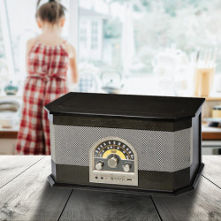 TREVI TT 1040 BT Gramofon s tehnologijo Bluetooth, USB, AUX-IN, AM/FM, črn TREVI TT 1040 BT Gramofon s tehnologijo Bluetooth, USB, AUX-IN, AM/FM, črn