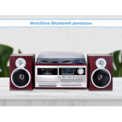 TREVI TT-1072, Glasbeni sistem, FM Radio DAB/DAB+, Gramofon, Kasetofon, BT/CD/MP3/USB/AUX-in, LCD zaslon, lesen TREVI TT-1072, Glasbeni sistem, FM Radio DAB/DAB+, Gramofon, Kasetofon, BT/CD/MP3/USB/AUX-in, LCD zaslon, lesen