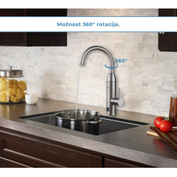 Električna grelna pipa WELL CREEK, topla/vroča voda v 5s, vrtljiva 360°, nerjaveče jeklo, LCD zaslon Električna grelna pipa WELL CREEK, topla/vroča voda v 5s, vrtljiva 360°, nerjaveče jeklo, LCD zaslon