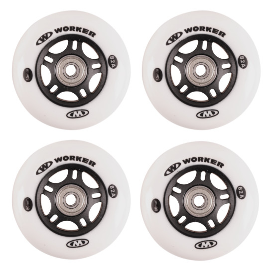 Koleščka za rolerje WORKER 80mm in ležaji ABEC-7 krom - Set 4 kosi Koleščka za rolerje WORKER 80mm in ležaji ABEC-7 krom - Set 4 kosi