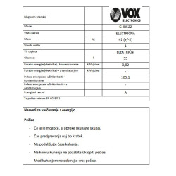 VOX kombinirani štedilnik GHB 522 (2x elektrika, 2x plin) VOX kombinirani štedilnik GHB 522 (2x elektrika, 2x plin)