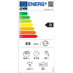VOX pralni stroj WM 1060-T14D [D, 6 kg, 1000 o/min, 15 programov]
