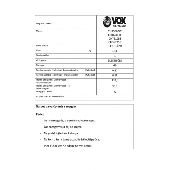 VOX steklokeramični štedilnik CHT 6205IX (4x steklokeramika) VOX steklokeramični štedilnik CHT 6205IX (4x steklokeramika)