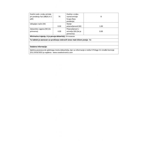 VOX Pralni stroj WM 1060-SYTD [D, 6 kg, 1000 o/min, 15 programov]