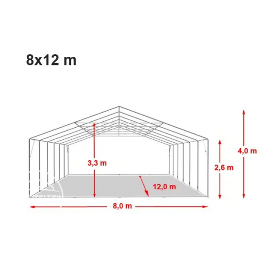 Prireditveni šotor 6x12 Negorljiv - 550 z osnovnim okvirjem Prireditveni šotor 6x12 Negorljiv - 550 z osnovnim okvirjem