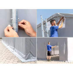 Skladiščni šotor hala 4x10 m - stranska višina 3,0 m z zadrgo, PVC 850 Skladiščni šotor hala 4x10 m - stranska višina 3,0 m z zadrgo, PVC 850