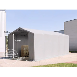 Skladiščni šotor hala 4x10 m - stranska višina 3,0 m z zadrgo, PVC 850