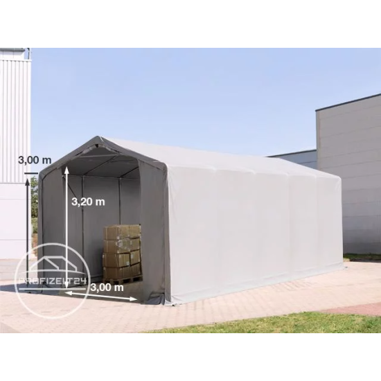 Skladiščni šotor hala 4x10 m - stranska višina 3,0 m z zadrgo, PVC 850