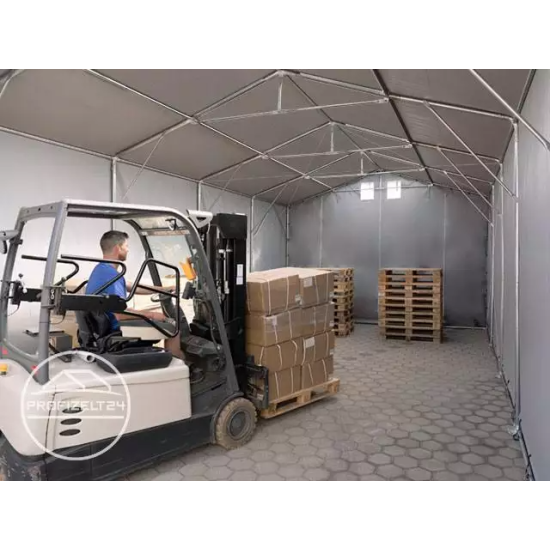 Skladiščni šotor hala 8x16 m - stranska višina 4,0 m z zadrgo, ponjava PRIMEtex 2300, negorljiv
