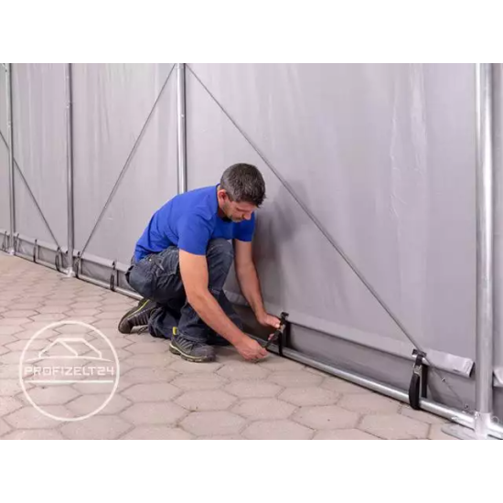 Skladiščni šotor hala 8x16 m - stranska višina 4,0 m z zadrgo, ponjava PRIMEtex 2300, negorljiv