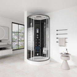 Tuš kabina Black Pearl s slapom in parno savno - 100 x 100 cm Tuš kabina Black Pearl s slapom in parno savno - 100 x 100 cm