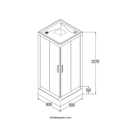 Masažna tuš kabina Wave S 90x80 cm