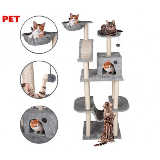 Pet Toys mačje drevo in praskalnik za mačke, 180x60x50cm, 4 nivoji Pet Toys mačje drevo in praskalnik za mačke, 180x60x50cm, 4 nivoji