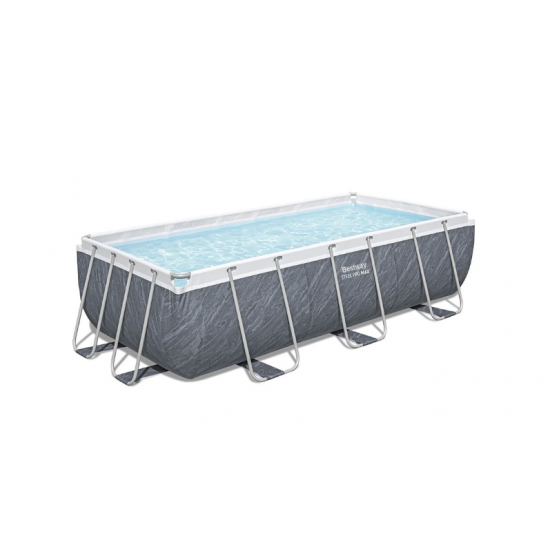 Bazen Steel Pro MAX 404x201x100 cm z vzorcem sivega marmorja s kartušno filtrsko črpalko Bazen Steel Pro MAX 404x201x100 cm z vzorcem sivega marmorja s kartušno filtrsko črpalko