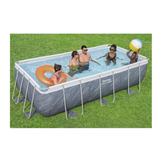 Bazen Steel Pro MAX 404x201x100 cm z vzorcem sivega marmorja s kartušno filtrsko črpalko Bazen Steel Pro MAX 404x201x100 cm z vzorcem sivega marmorja s kartušno filtrsko črpalko