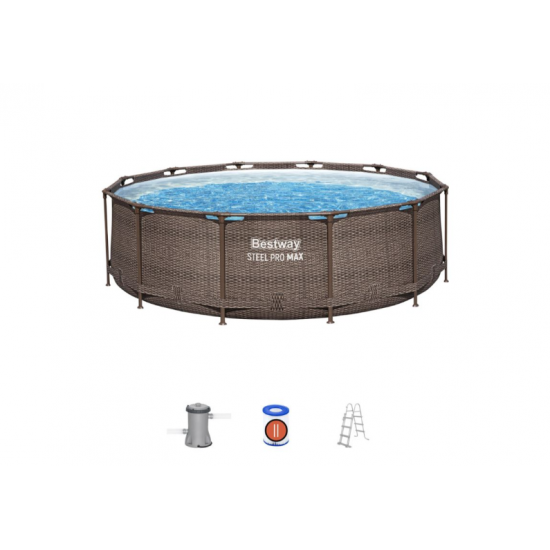 Bazen Steel Pro MAX™ z vzorcem ratana s kartušno filtrsko črpalko 366 x 100 cm Bazen Steel Pro MAX™ z vzorcem ratana s kartušno filtrsko črpalko 366 x 100 cm