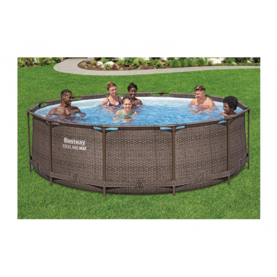 Bazen Steel Pro MAX™ z vzorcem ratana s kartušno filtrsko črpalko 366 x 100 cm Bazen Steel Pro MAX™ z vzorcem ratana s kartušno filtrsko črpalko 366 x 100 cm