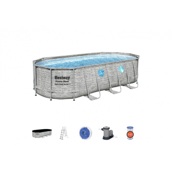 Bazen Power Steel™ Swim Vista™ 549 x 274 x 122 cm z vzorcem kamna s kartušno filtrsko črpalko Bazen Power Steel™ Swim Vista™ 549 x 274 x 122 cm z vzorcem kamna s kartušno filtrsko črpalko