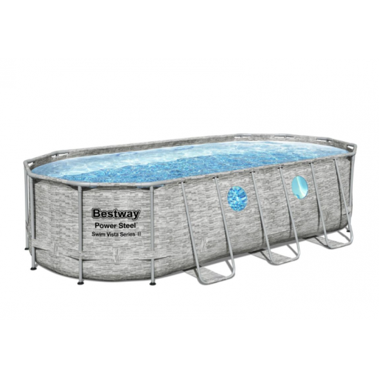 Bazen Power Steel™ Swim Vista™ 549 x 274 x 122 cm z vzorcem kamna s kartušno filtrsko črpalko Bazen Power Steel™ Swim Vista™ 549 x 274 x 122 cm z vzorcem kamna s kartušno filtrsko črpalko