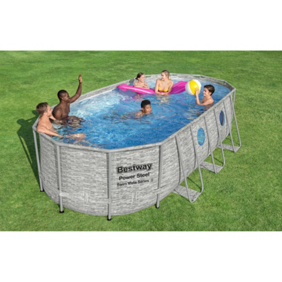 Bazen Power Steel™ Swim Vista™ 549 x 274 x 122 cm z vzorcem kamna s kartušno filtrsko črpalko Bazen Power Steel™ Swim Vista™ 549 x 274 x 122 cm z vzorcem kamna s kartušno filtrsko črpalko