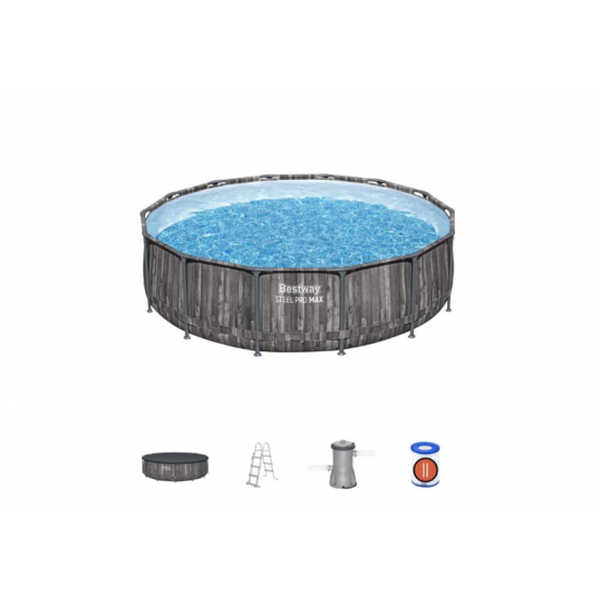 Bazen Steel Pro MAX™ 427x107 cm z vzorcem lesa s kartušno filtrsko črplako Bazen Steel Pro MAX™ 427x107 cm z vzorcem lesa s kartušno filtrsko črplako