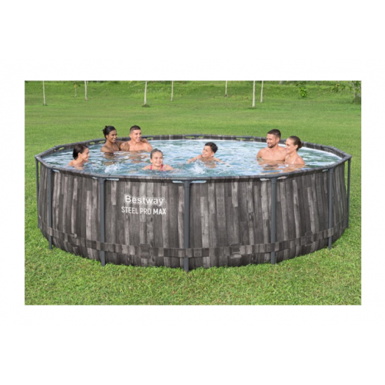 Bazen Steel Pro MAX™ 427x107 cm z vzorcem lesa s kartušno filtrsko črplako Bazen Steel Pro MAX™ 427x107 cm z vzorcem lesa s kartušno filtrsko črplako