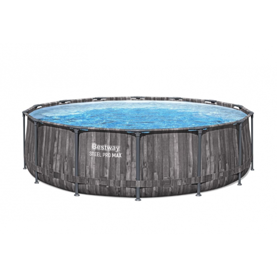 Bazen Steel Pro MAX™ 427x107 cm z vzorcem lesa s kartušno filtrsko črplako Bazen Steel Pro MAX™ 427x107 cm z vzorcem lesa s kartušno filtrsko črplako
