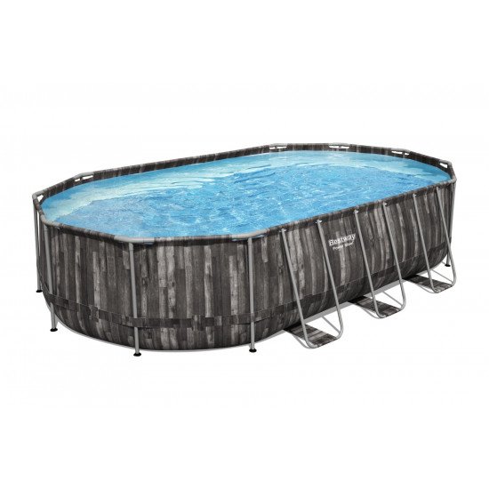 Bazen Power Steel™ Oval 610 x 366 x 122 cm z vzorcem lesa s kartušno filtrsko črpalko Bazen Power Steel™ Oval 610 x 366 x 122 cm z vzorcem lesa s kartušno filtrsko črpalko