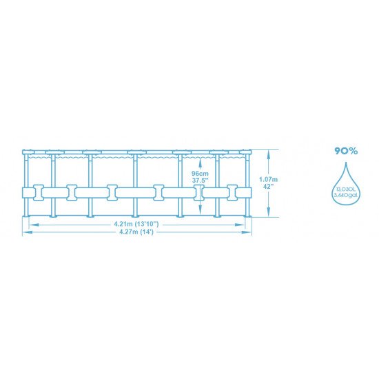 Bazen Steel Pro MAX™ 427x107 cm z vzorcem lesa s kartušno filtrsko črplako Bazen Steel Pro MAX™ 427x107 cm z vzorcem lesa s kartušno filtrsko črplako