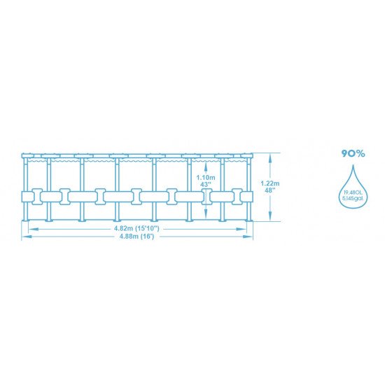 Bazen Steel Pro MAX™ 488x122 cm z vzorcem kamna s kartušno filtrsko črplako Bazen Steel Pro MAX™ 488x122 cm z vzorcem kamna s kartušno filtrsko črplako
